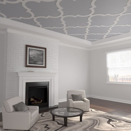 Ekena Millwork 66 56W x 66 56H x 38T Large Marrakesh Decorative Fretwork Ceiling Panels, PVC CELP67X6701MRK